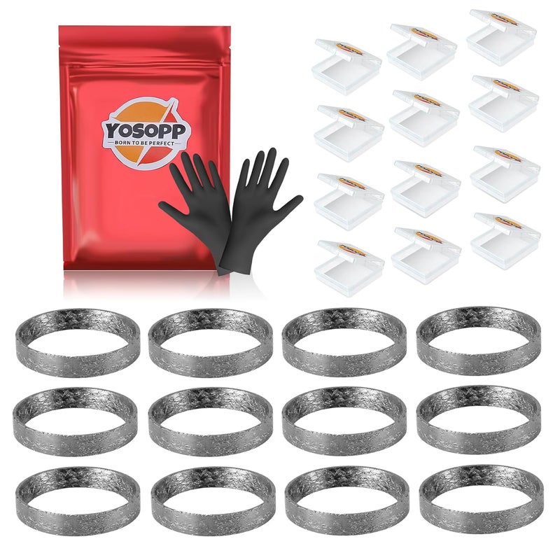 YOSOPP 12pcs Cone Exhaust Gasket for Harley, Made of Graphite & Steel Mesh - Fits 1984-later Most Harley Davidson Bikes: Touring, Sportster, Dyna, Softail - Image 1